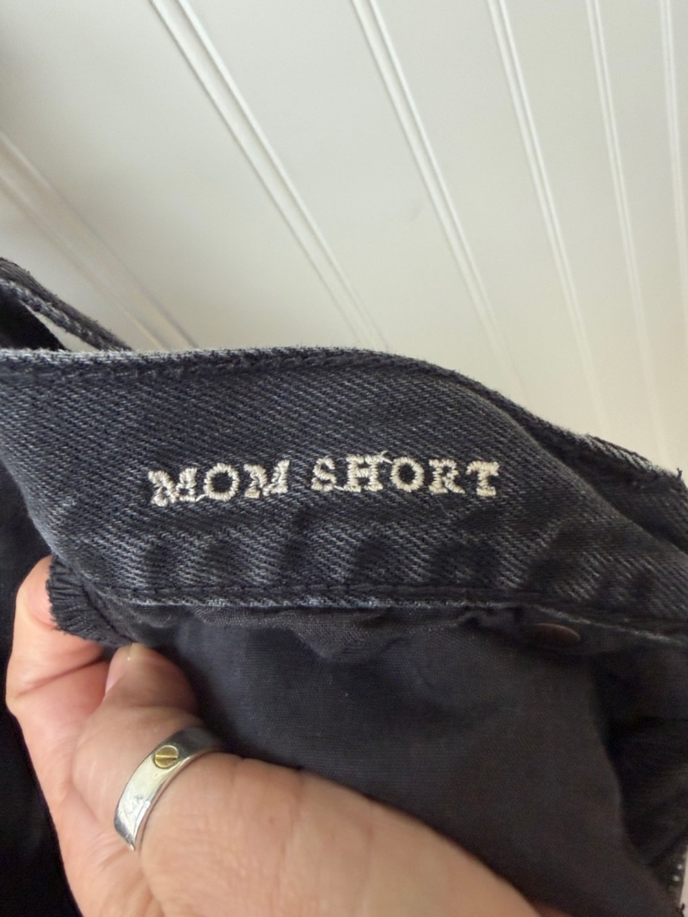 (090)American Eagle Outfitters Black Distressed Denim Jean Shorts - Picture 4 of 7